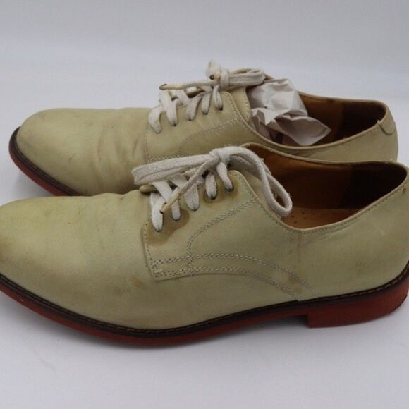 Cole Haan Vintage Cream Leather Oxford Shoes Mens 9.5 Brown Sole - Picture 5 of 16
